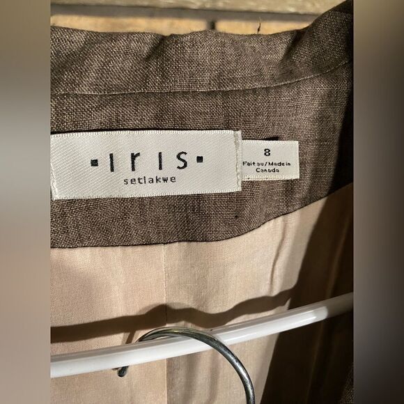 Iris setlakwe 100%‎ linen brown pants suit - Picture 3 of 14
